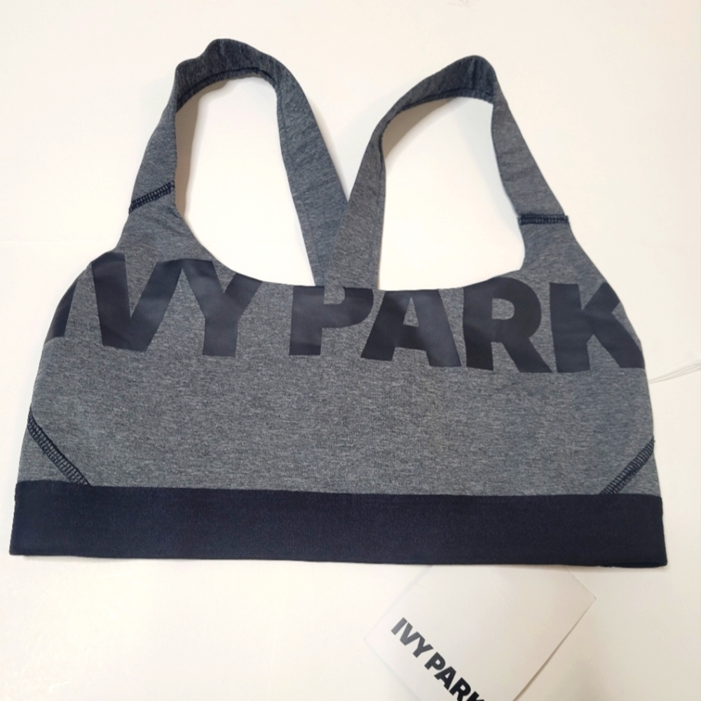 🆕Ivy Park mesh  grey/Back Sports Bra Size Medium